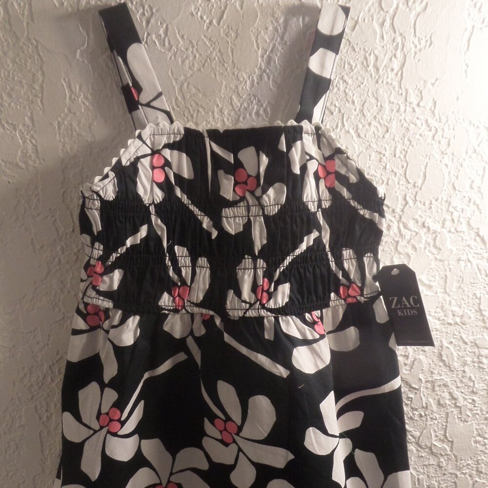 Girls Floral Print Cotton Dress